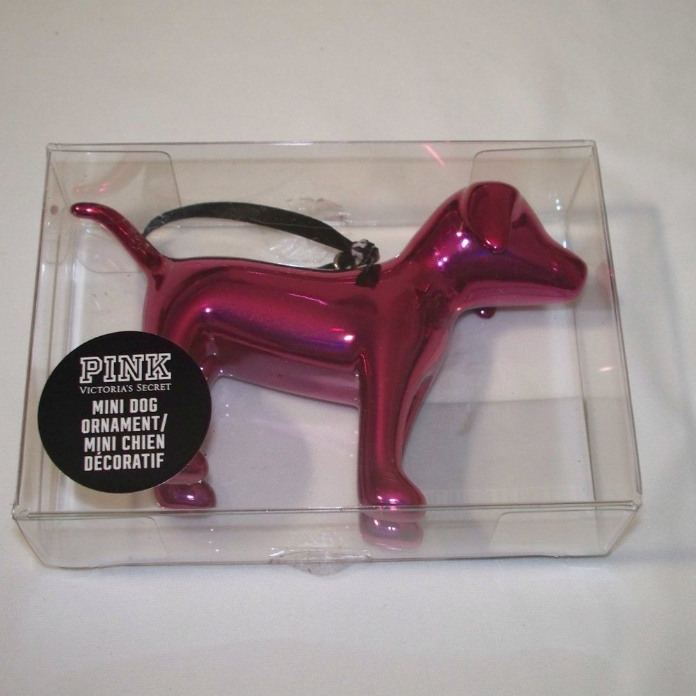 VICTORIA'S SECRET PINK MINI DOG 2015 XMAS ORNAMENT